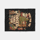 Here For The Forced Family Fun Funny Christmas San Fleecedecke (Vorderseite (Horizontal))