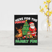 Here For The Forced Family Fun Santa Christmas Tre Karte (Gelbe Blume)
