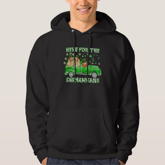 Here For The Shenanigans Golden Retriever St Patri Hoodie (Vorderseite)