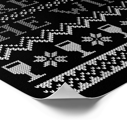 Here For The Wine Ugly Christmas Sweater Funny Chr Poster (Ecke)