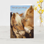 Here for you Horses Greeting Card Karte (Gelbe Blume)