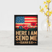 Here I Am Send Me American Flag Cross Isaiah 6_8 B Karte (Gelbe Blume)