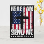 Here I Am Send Me American Flag Cross Isaiah 6_8 B Karte (Gelbe Blume)
