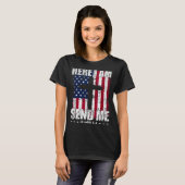 Here I Am Send Me American Flag Cross Isaiah 6_8 B T-Shirt (Vorne ganz)