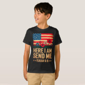 Here I Am Send Me American Flag Cross Isaiah 6_8 B T-Shirt (Vorne ganz)