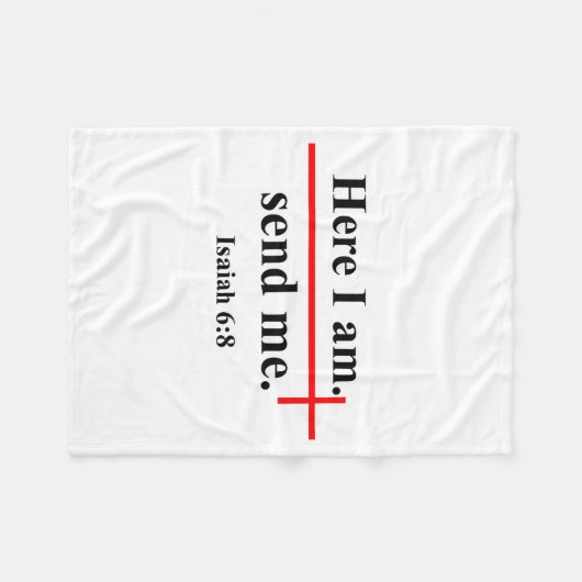 Here I Am Send Me Isaiah 6_8 Bible Verse Christian Fleecedecke (Vorderseite (Horizontal))