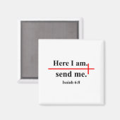Here I Am Send Me Isaiah 6_8 Bible Verse Christian Magnet (Vorderseite/Rückseite)