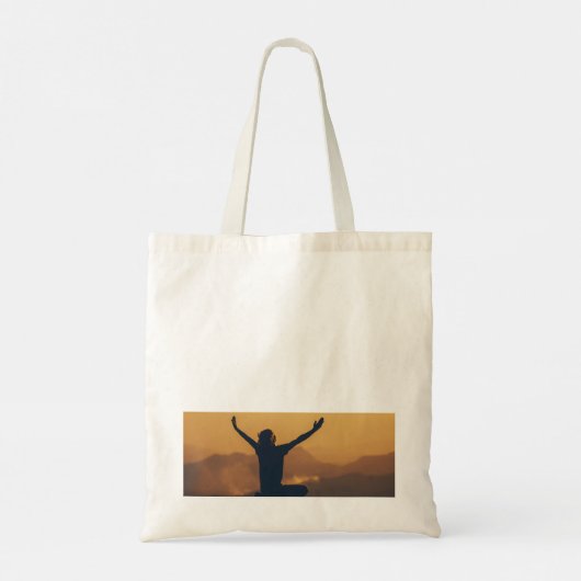 "Here I Am Worship" Tote Bag - Moderner Christlich Tragetasche (Rückseite)