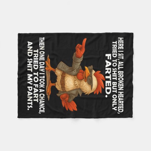 Here I Sit Broken Hearted Tried To But Only Farted Fleecedecke (Vorderseite (Horizontal))