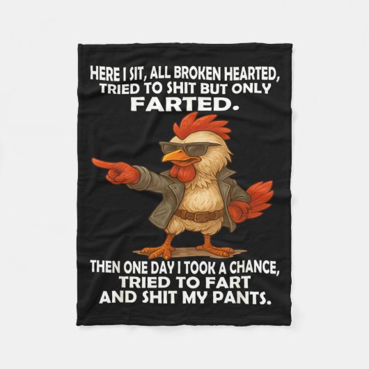 Here I Sit Broken Hearted Tried To But Only Farted Fleecedecke (Vorderseite)