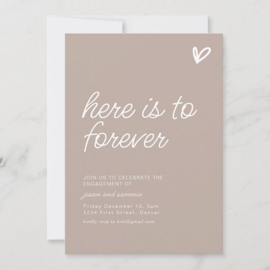 Here is To Forever Engagement Party Invite Einladung (Vorderseite)