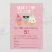Here’s the Scoop Ice Cream Birthday Invite Einladung (Vorderseite)