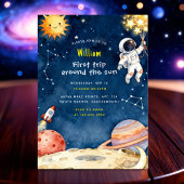 Here Space First Trip Around The Sun 1st Birthday Einladung
