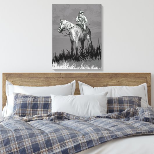 "Here There Be Knights" Kunstdruck von Jaime Munt Leinwanddruck (Insitu (Schlafzimmer))