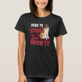 Here To Steal Hearts Funny St Bernard Dog Valentin T-Shirt (Vorderseite)