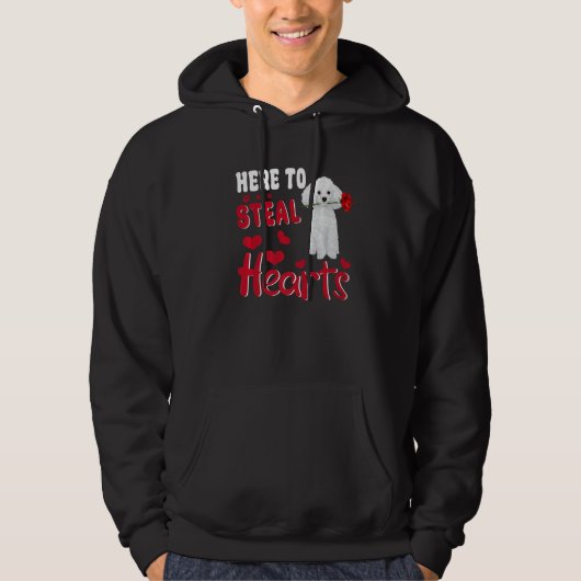 Here To Steal Hearts Funny Toy Poodle Dog Valentin Hoodie (Vorderseite)