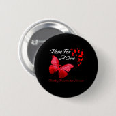Hereditäre Hemochromatose Awareness Butterfly Red Button (Vorne & Hinten)