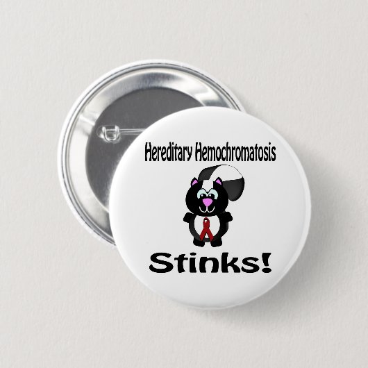 Hereditäre Hemochromatose Stinks Skunk Bewusstsein Button (Vorne & Hinten)