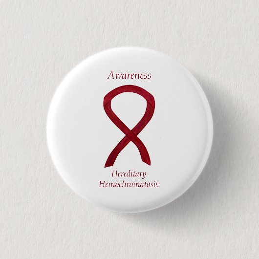 Hereditäres Hemochromatose Awareness Ribbon Button (Vorderseite)