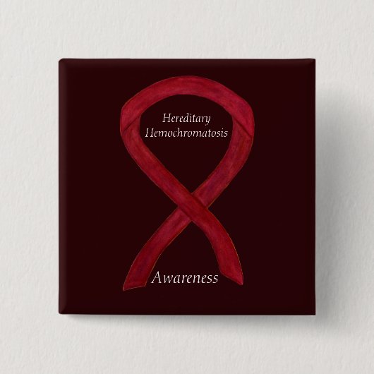 Hereditäres Hemochromatose Awareness Ribbon Button (Vorderseite)