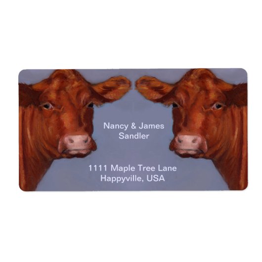 Hereford Beef Couple: Original Oil Pastel Art (Vorne)