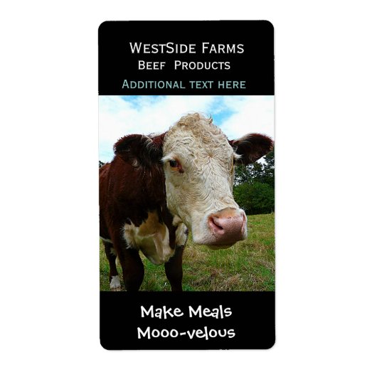 Hereford Beef Cow Dairy Product Label Sticker (Vorne)