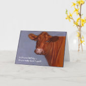 Hereford Beef Cow: Kühe ich mich um deinen Geburts Karte (Gelbe Blume)