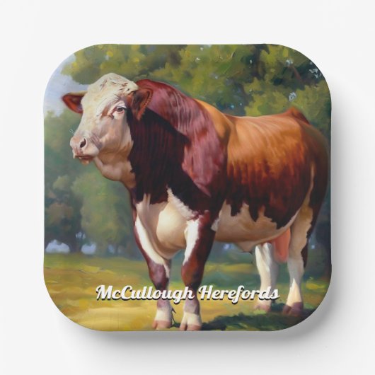 Hereford Bull Pappteller (Vorderseite)