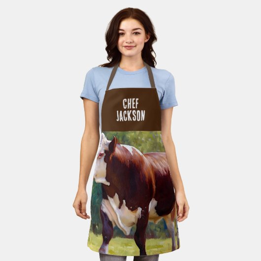 Hereford Bull Schürze (Getragen)