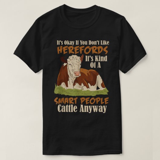 Hereford Cattle Cow Herd Lianimal Hereford Breede T-Shirt (Design vorne)