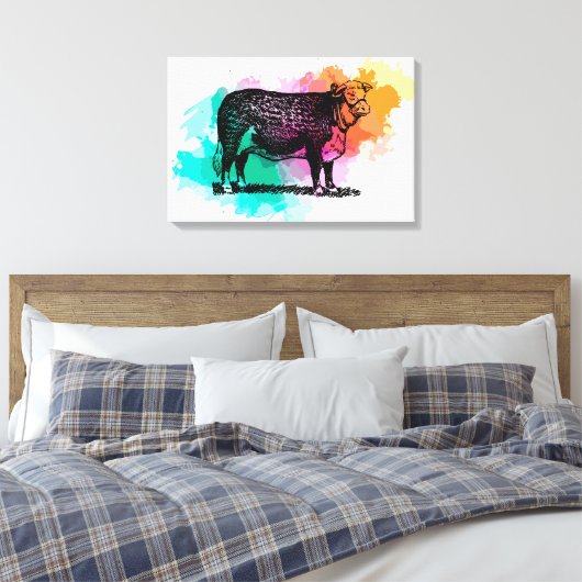 Hereford Cattle Leinwanddruck (Insitu (Schlafzimmer))