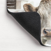 Hereford Cow in Barn Mousepad (Ecke)