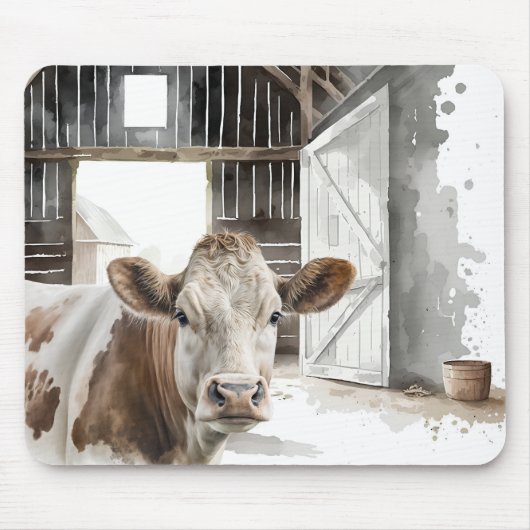 Hereford Cow in Barn Mousepad (Vorne)