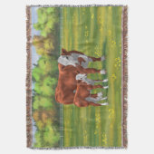 Hereford Cow & Niedlich Calf im Sommer Weide Decke (Vorderseite Vertikal)