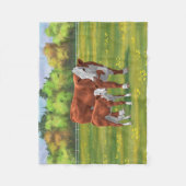 Hereford Cow & Niedlich Calf im Sommer Weide Fleecedecke (Vorderseite)