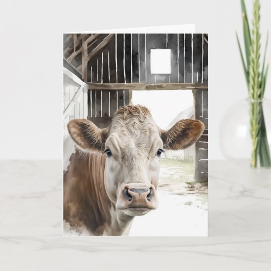 Hereford Cow zum Geburtstag von Schwester Karte (Vorderseite)