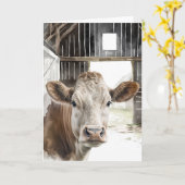 Hereford Cow zum Geburtstag von Schwester Karte (Gelbe Blume)