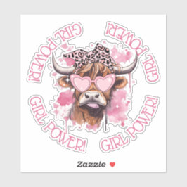 Hereford Girly Cow Galentines Day Vinyl Sticker