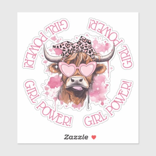 Hereford Girly Cow Galentines Day Vinyl Sticker (Blatt)