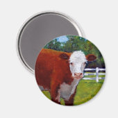 HEREFORD HEIFER COW ART MAGNET (Vorderseite/Rückseite)