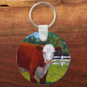 HEREFORD HEIFER COW ART SCHLÜSSELANHÄNGER (Vorderseite)
