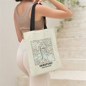 Hereford, Herefordshire City Map Tote Bag Tragetasche