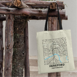Hereford, Herefordshire City Map Tote Bag Tragetasche