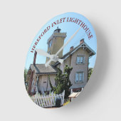 Hereford Inlet Lighthouse, New Jersey Clock Runde Wanduhr (Winkel)