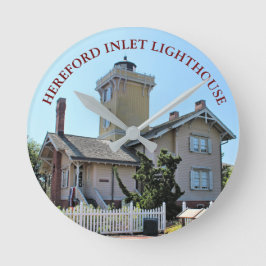 Hereford Inlet Lighthouse, New Jersey Clock Runde Wanduhr