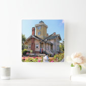 Hereford Inlet Lighthouse, New Jersey Wall Clock Quadratische Wanduhr (Zuhause)