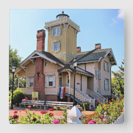 Hereford Inlet Lighthouse, New Jersey Wall Clock Quadratische Wanduhr
