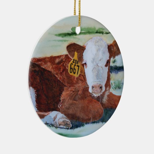 Hereford Kalb Keramikornament (Rechts)