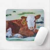 Hereford Kalb Mousepad (Mit Mouse)