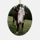 Hereford Kuh, die heraus Zunge haftet Keramik Ornament (Rechts)